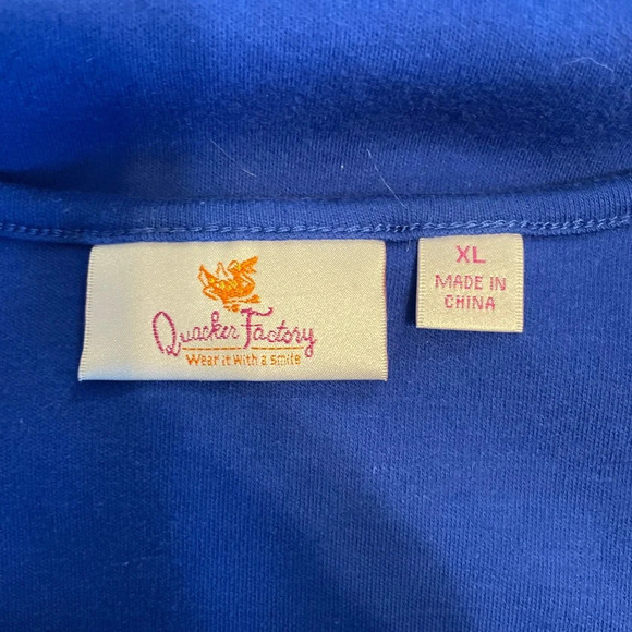 Quacker Factory blue rhinestone accented tank top size XL - Picture 6 of 7